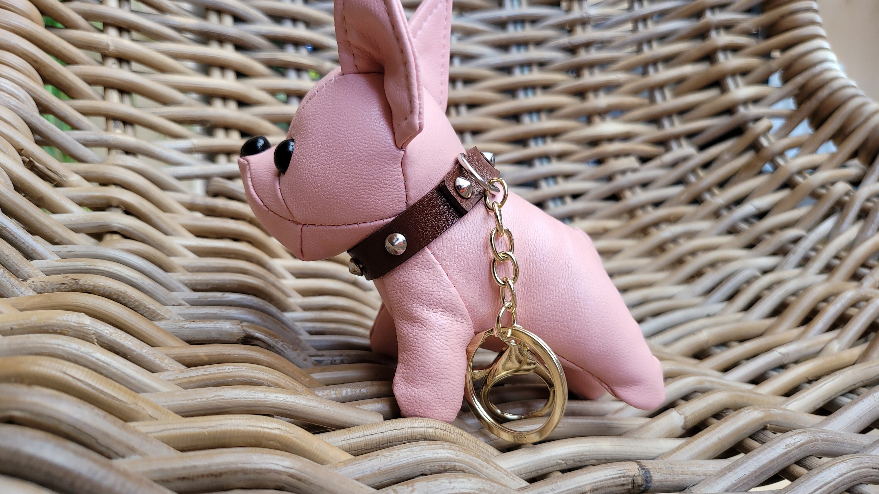 Stylemykeys Designer Style Bulldog Keychain & Personalised Handmade Gift Pouch