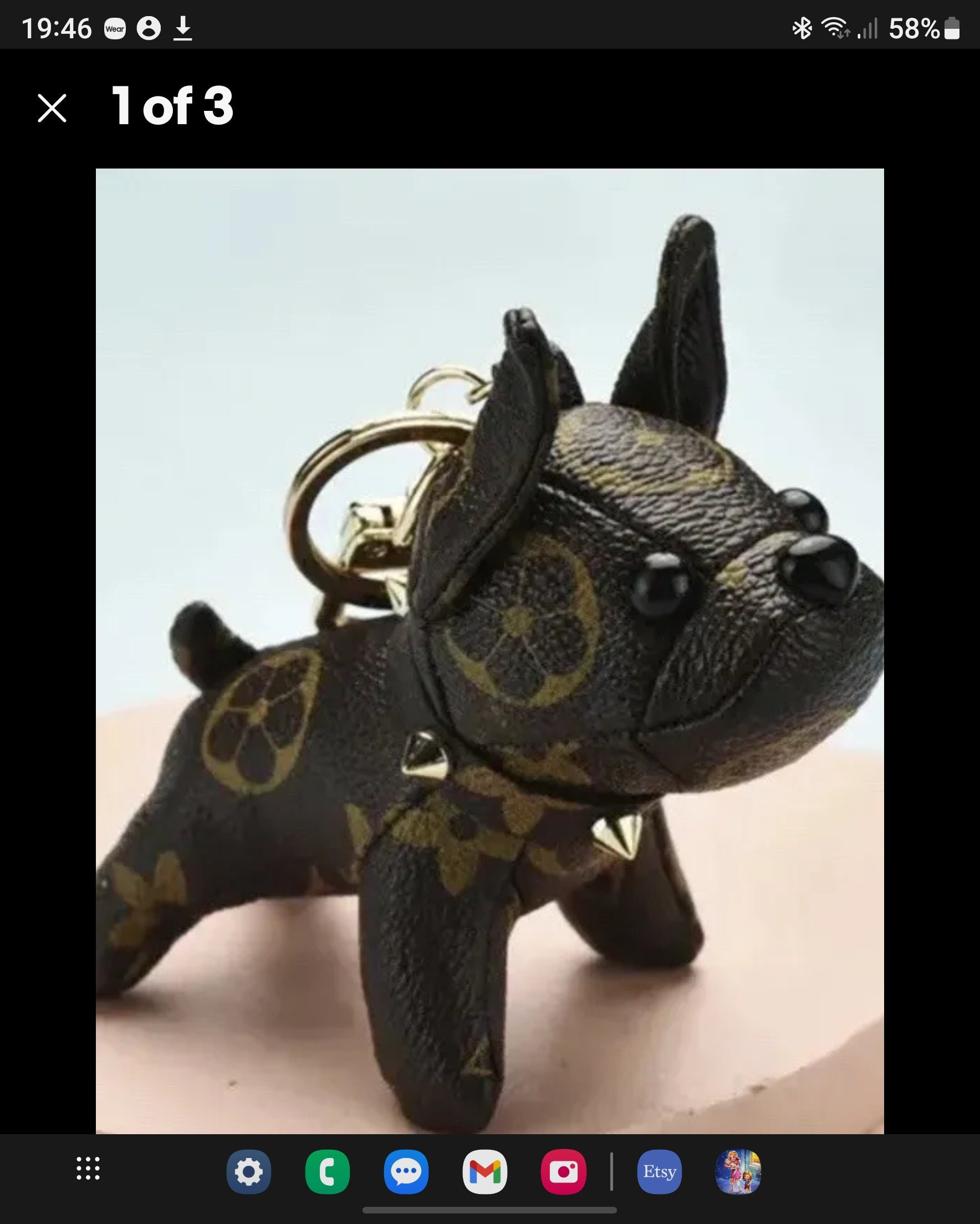 Louis vuitton hotsell bulldog keychain