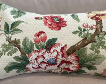 Sherrill Furniture RARE American Quilt Upholstery Sample Upcycled Pillow Cushion Cover Rectangle Lumbar Schumacher Cotton 14”x24”