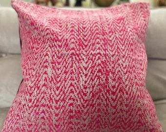 Lillian August American  Furniture RARE Upholstery  Fabric Sample Upcycled Decorative Pillow Cushion Cover Luxury  Pink Wine Woven Velvet