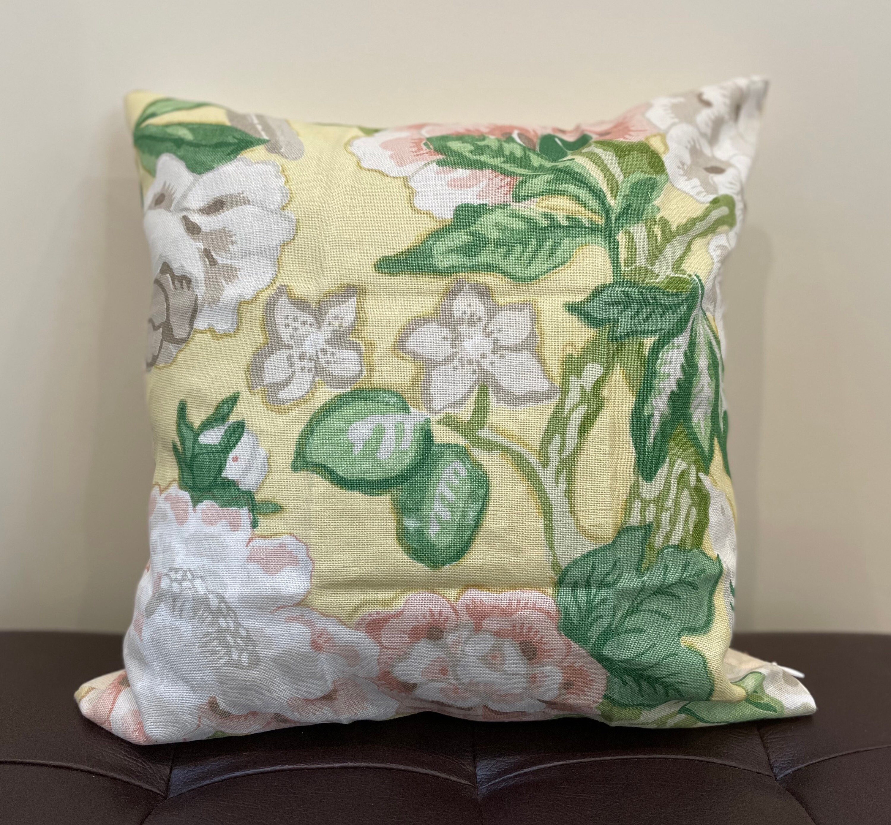 Schumacher Bermuda Blossoms Pillow Cover | Yellow Floral Designer ...