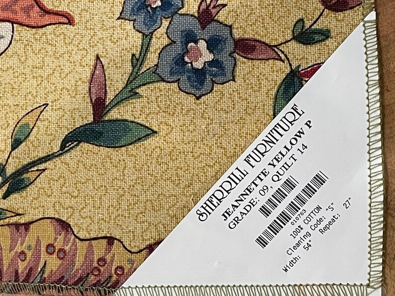 Sherrill Furniture RARE American Quilt Upholstery Sample Upcycled Pillow Cushion Cover Rectangle Envelop Schumacher Cotton 14x24 image 5