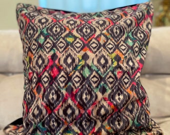 Lillian August AmericanFine Furniture RARE Upholstery  Sample Upcycled Pillow  Cushion Cover Faux Textured Multicolored fur Velvet