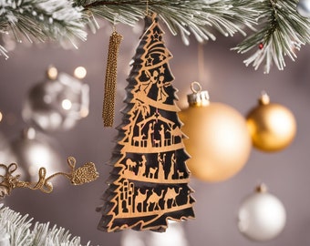 Christmas Tree Ornaments, Olive Wood Christmas Ornaments, Tree Christmas ornament, Wooden Ornaments