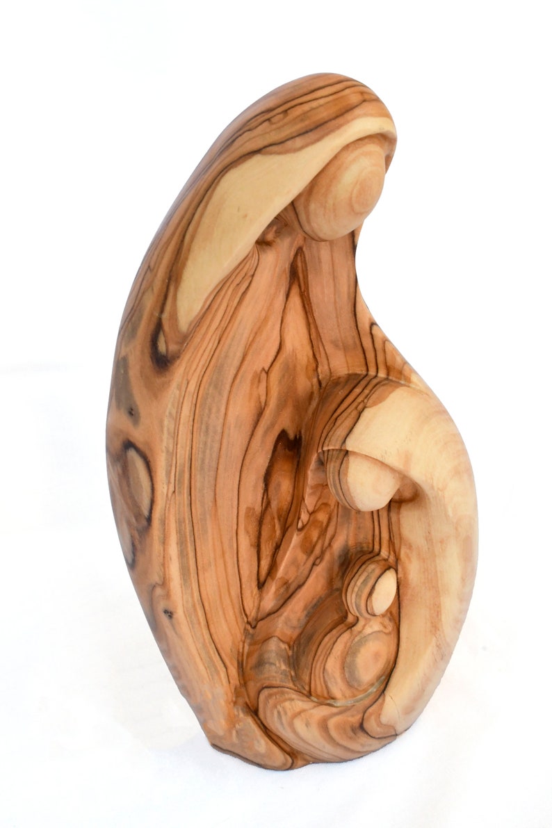 Olive Wood Holy Family Statue Nativity Figurine Hand Etsy