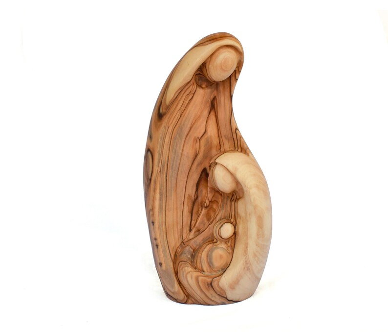 Olive Wood Holy Family Statue Nativity Figurine Hand Etsy