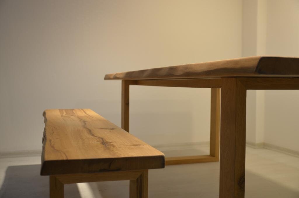 Mid Bench Table Mid Century Wooden Table and Bench, Dining Table, Kitchen Table, Office ...