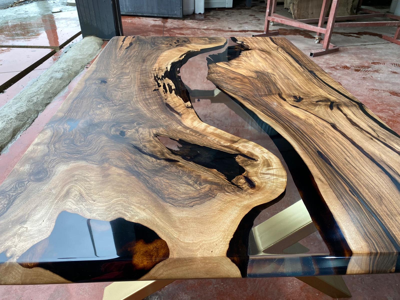Custom Order Walnut Clear Transparent Epoxy Office Table /coffee