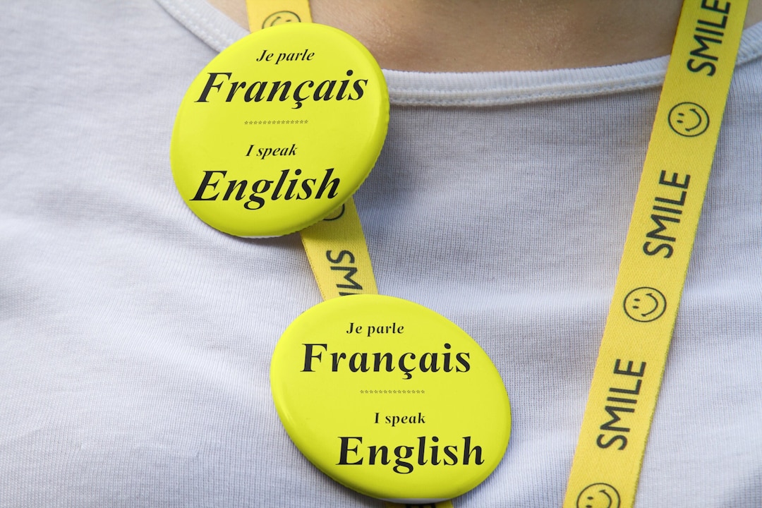 Bilingual Pins I Speak French I Speak English bilingual Macarons ...