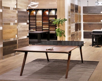 Luxury Black Walnut Ping Pong Dining Table - Wood With Metal Net