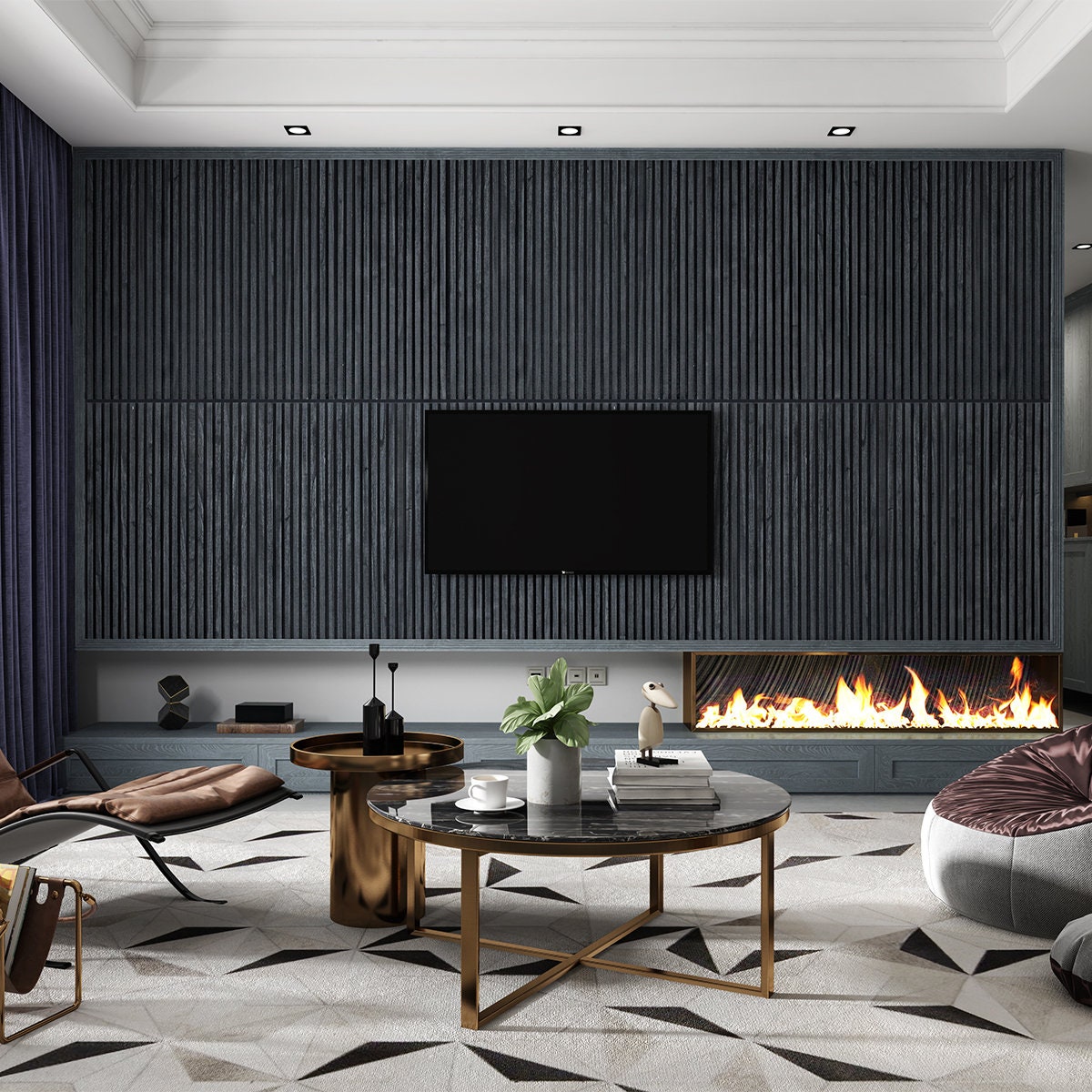 Acoustic Slat Wood Panel Obsidian Color DIY Friendly Etsy