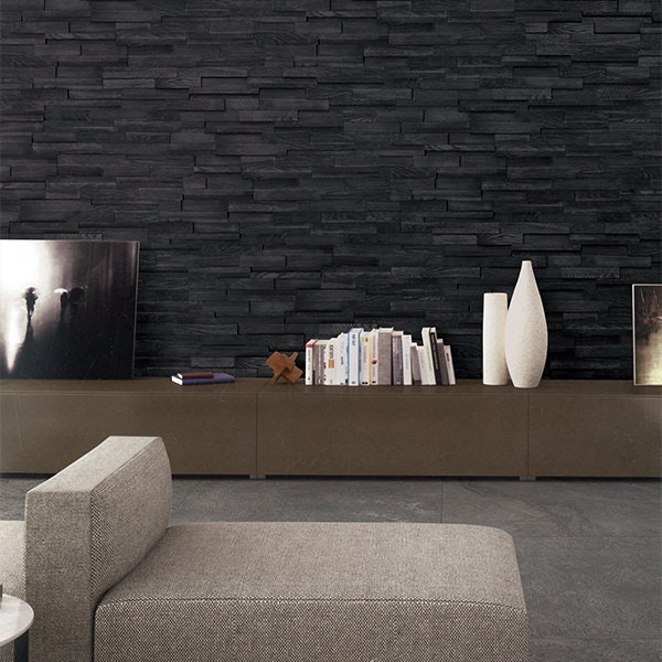 Stacked 3D Ebony White Oak Wood Panels - Easy DIY Accent Wall 12.99/sq ft