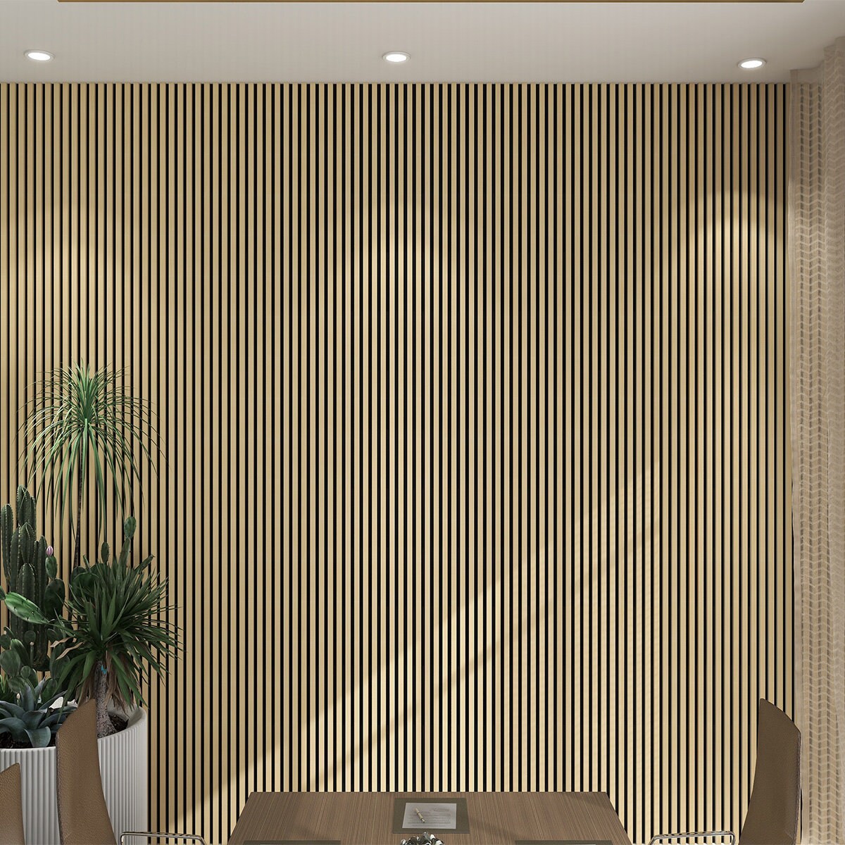 Acoustic Slat Wood Panel Canvas Color DIY Friendly Etsy