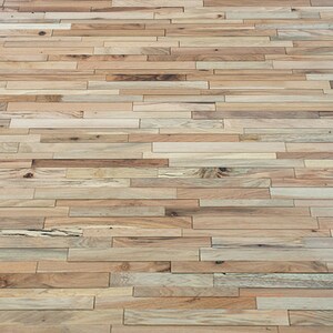 3D Stacked Natural Hickory, Easy DIY Wood Wall Panels, Shiplap Planks 8