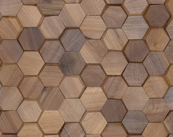 Natural Walnut 3D Hex Panels (Natural Walnut) - DIY Friendly! 19.99/sq ft