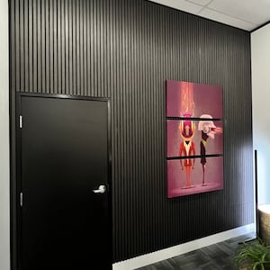 Acoustic Slat Wood Panel - Granite Color - DIY Friendly! 14.99/sq ft