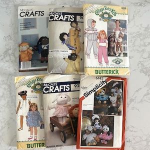 Cabbage Patch Doll & Bear Patterns - You Choose