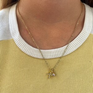 Handmade Gold Studded Cross Necklace
