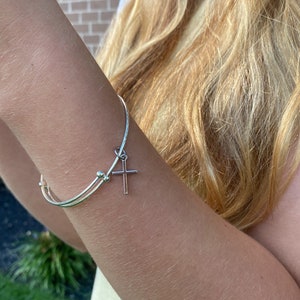 Handmade Silver Cross Bracelet