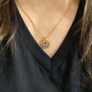 Handmade You are my Sunshine Gold Necklace