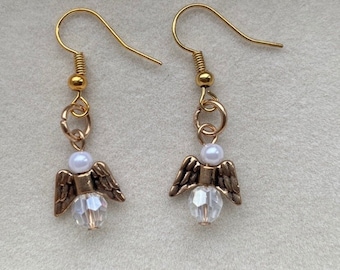 Handmade Gold Angel Earrings