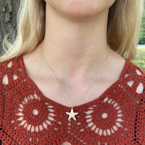 Handmade Gold Starfish Necklace