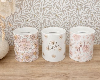 Tirelire enfant fleurie