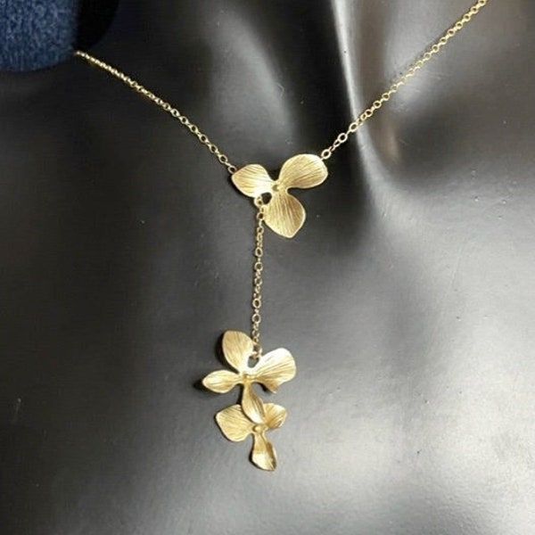 Orchid Lariat Gold Filled