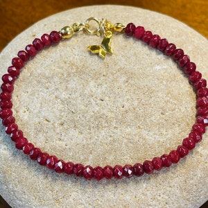 Natural Ruby thin Bracelet