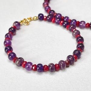 AAA Amethyst and AAA+ Ruby Bracelet