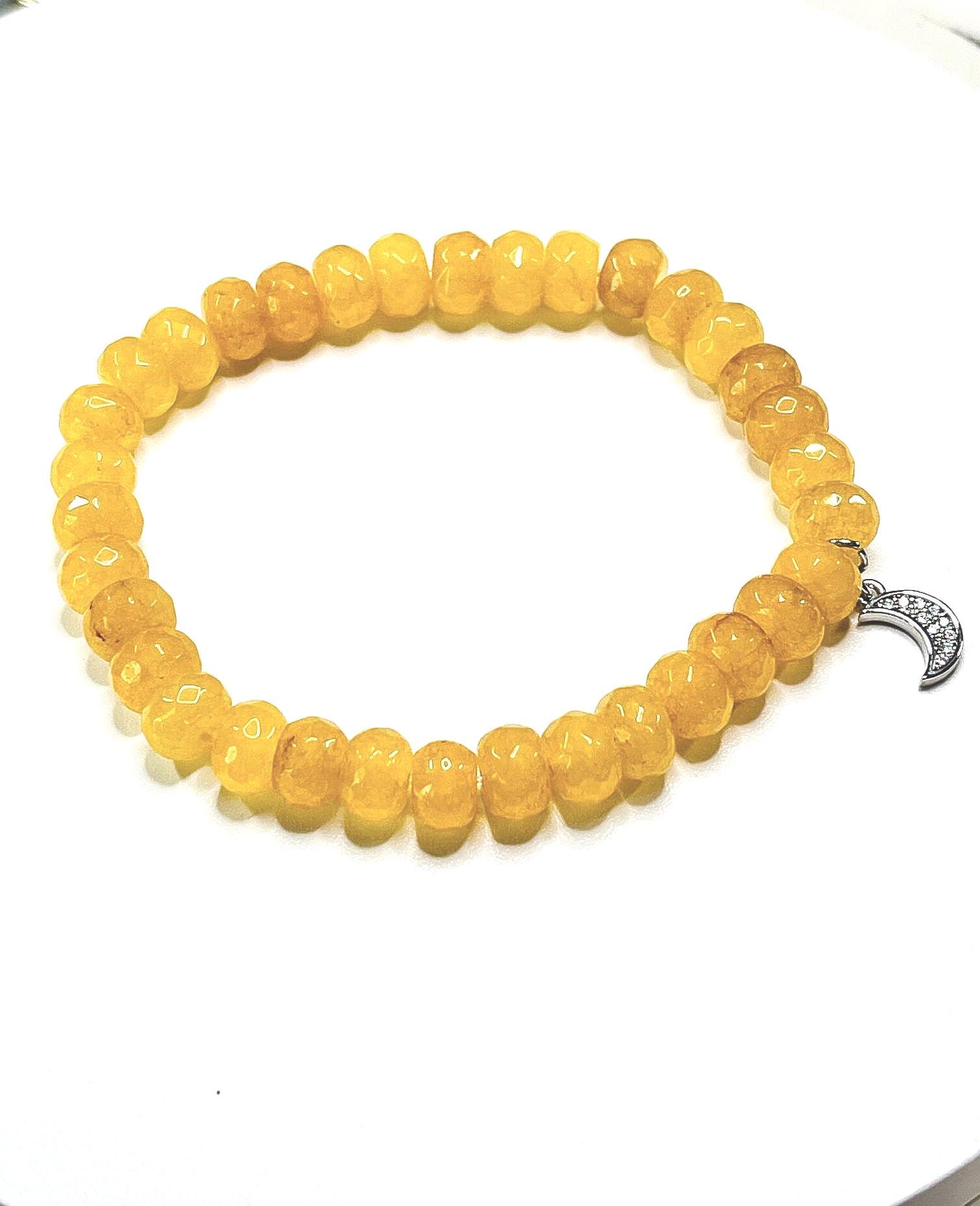 Huge 14mm Natural White Jade Round Gemstone Beads Elastic Bracelet 7.5
