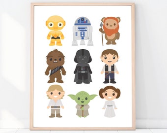 Star Wars Art Print. Printable Instant Download Kids Decor Wall Art