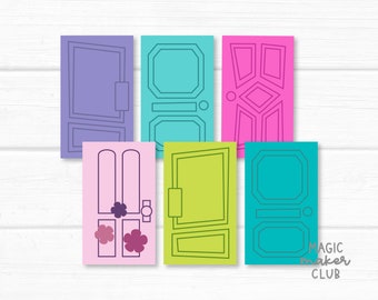 Monsters Inc Doors Banner from Scare Floor. Monsters Birthday Party Matching Items. Printable Cake Topper, Banner, Favor Tags.