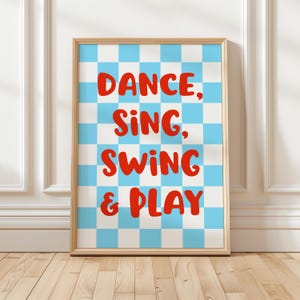 Impression d'art Playtime, art mural « Dance, Sing, Swing, & Play », décoration de salle de jeux pour enfants (téléchargement numérique)