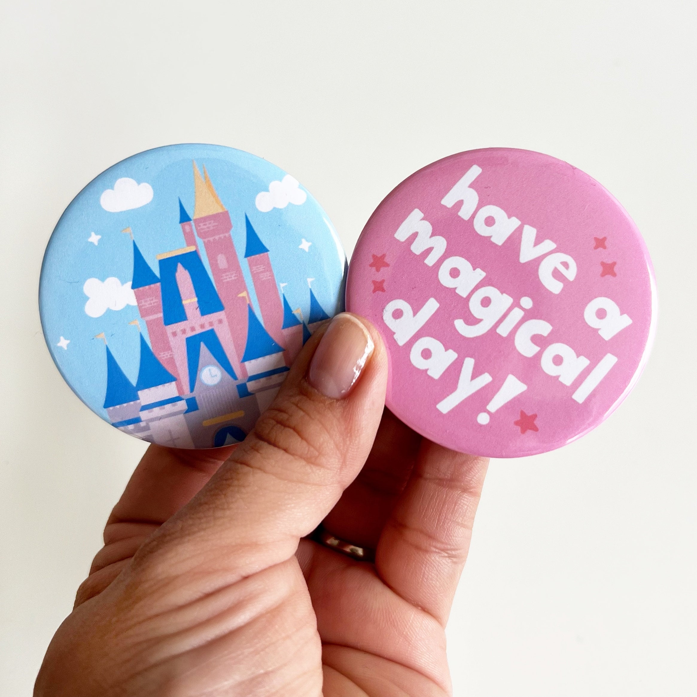 Disney Buttons Set, Pin Back Button. Disney Trip Magical Day and Disney ...