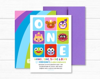 Muppets Invitation. Toys Rainbow Birthday Party Personalized. Printable Digital Invites or Printed Service
