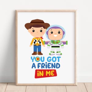 Toy Story Art Print &quot;&quot;Du hast einen Freund in mir&quot;, Woody und Buzz Printable Instant Download, Kinder Dekor Wandkunst.&quot;