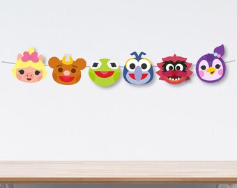 Muppets Banner. Muppet Babies Birthday. Printable Party Matching Items: Cake Topper, Banner, Favor Tags.