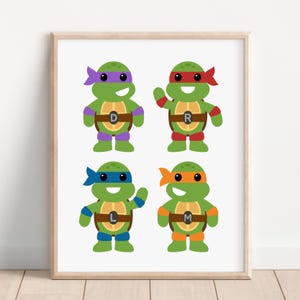 Tortugas Ninja TMNT imprimibles, descarga instantánea, decoración de pared para niños