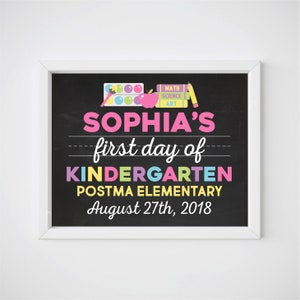 First Day of School Chalkboard Sign. 1st Day of School Sign. Personalized Chalkboard Digital Back to School Print. *ANY GRADE*