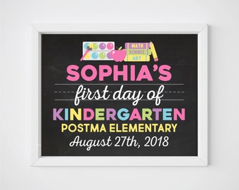 Segno della lavagna del primo giorno di scuola. Segno del 1° giorno di scuola. Lavagna personalizzata Digital Back to School Print. *QUALSIASI GRADO*