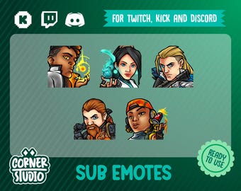 Valorant agents Twitch, Discord & Kick emotes for streaming or gaming