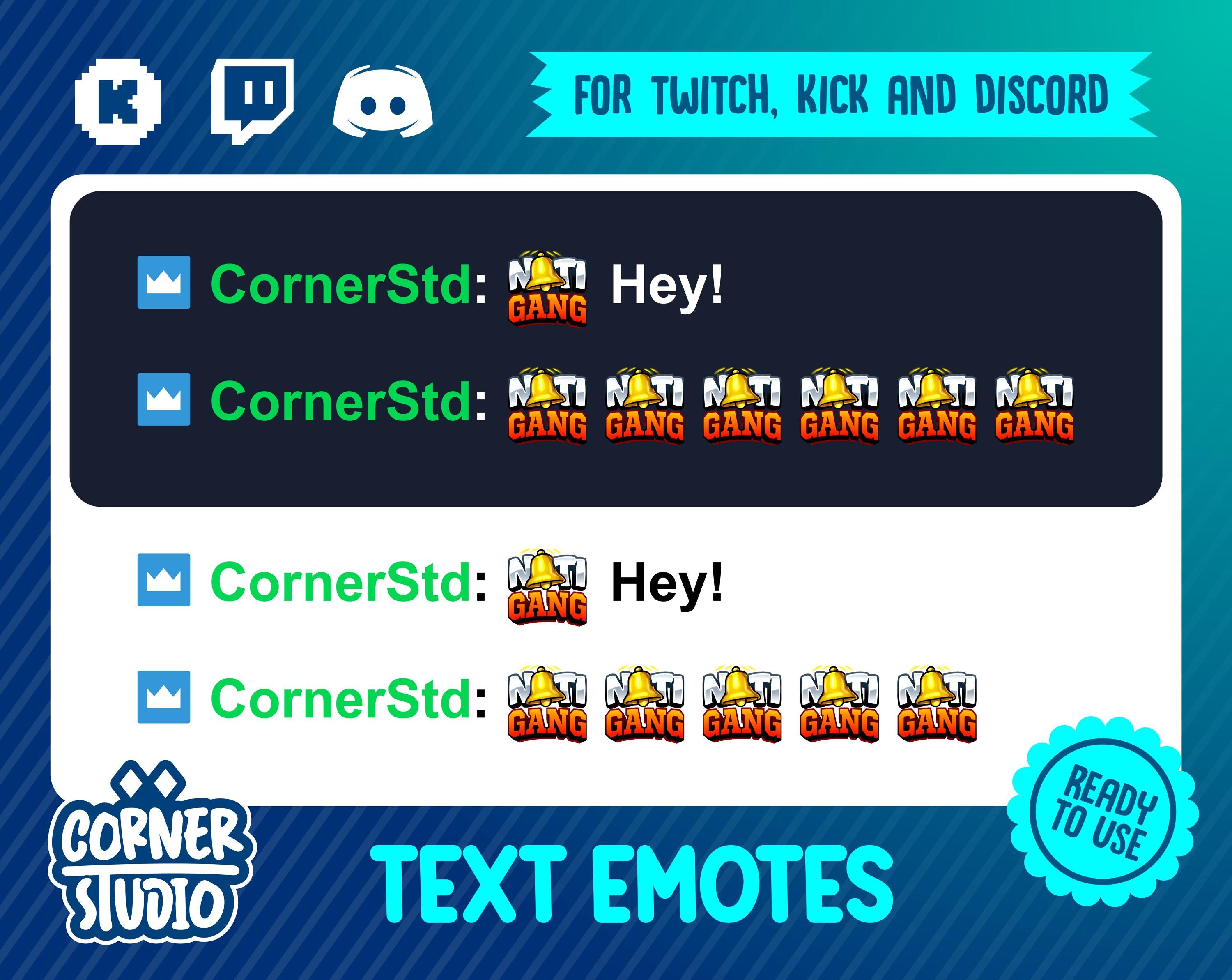 ストリーミングやゲーム用のTwitch、Discord、Kickのテキストエモート - Etsy 日本