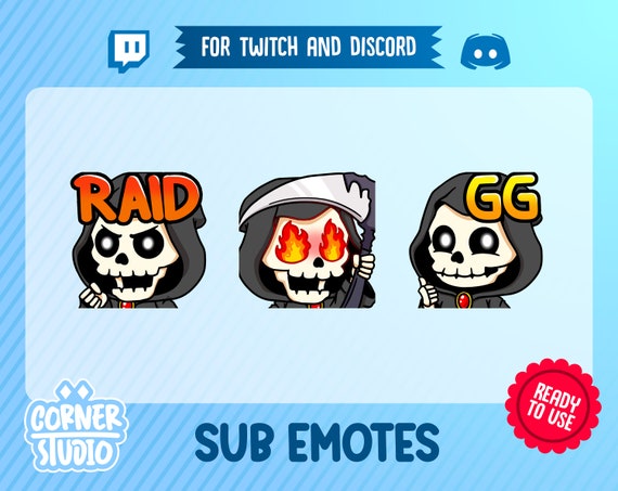 Raid Rage Gg Grim Reaper Twitch And Discord Emotes For Etsy Australia