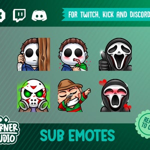 Old Horror versions Twitch, Discord & Kick emotes for streaming or gaming