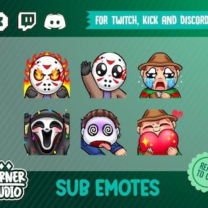 Old Horror versions Twitch, Discord & Kick emotes for streaming or gaming