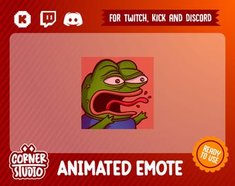 Angry Pepe GIF Twitch, Discord & Kick Animated emote for streaming or gaming