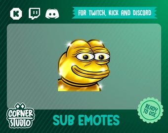 Golden pepe Twitch, Discord & Kick emotes for streaming or gaming