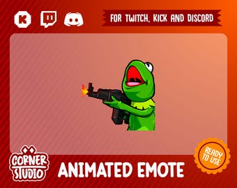 Kermit Frog GIF Twitch, Discord & Kick Animated emote for streaming or gaming