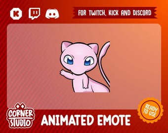 Wave Mew GIF Twitch, Discord & Kick Animated emote for streaming or gaming